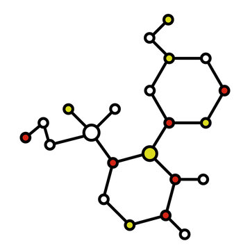 molecular structure diagram with colorful nodes clip art preview