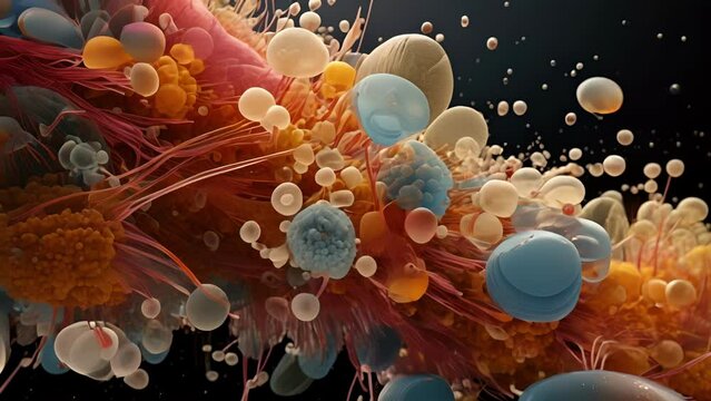 A magnified glimpse into the complex community of microorganisms that make up the l microbiome.