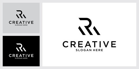 RM or MR initial letter logo design vector.