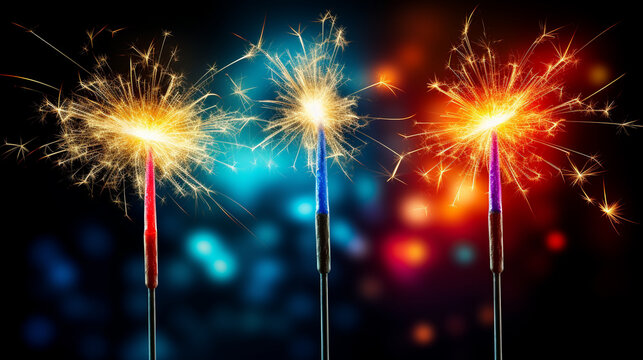 fireworks on the beach HD 8K wallpaper Stock Photographic Image 