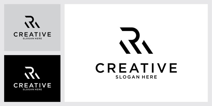 RM or MR initial letter logo design vector.