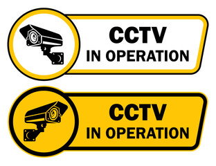 cctv video surveillance signs labels sign printable signage design for home and building place poster template - obrazy, fototapety, plakaty