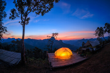 camping at pang ma pha , Thailand. - obrazy, fototapety, plakaty
