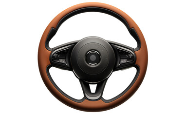 8k Steering Wheel on Transparent Background.