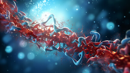 Artistic rendering of RNA proteins - obrazy, fototapety, plakaty