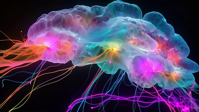 A closeup of a brains prefrontal cortex, highlighting the specific regions responsible for processing spatial information and creating a sense of presence in virtual environments.