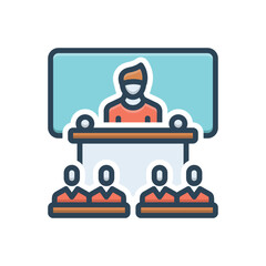 Color illustration icon for lecture  