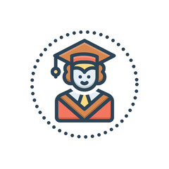 Color illustration icon for scholar 