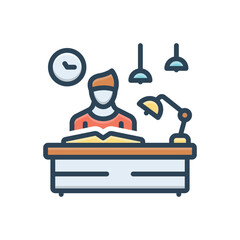 Color illustration icon for study 