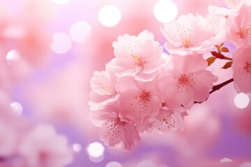 cherry blossom background with bokeh effect, soft focus, Beautiful cherry blossom background with a soft focus and bokeh, AI Generated