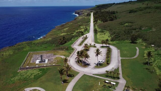 Bird's eye view of Banzai Cliff at Tinian, Northern Mariana Islands