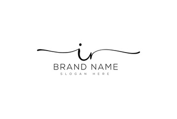 ir initial letter handwriting and signature logo vector