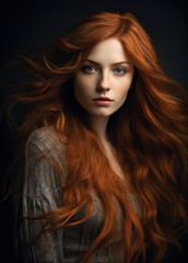 Fototapeta premium Portrait of a woman with long hair