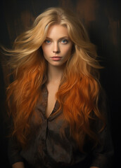 Fototapeta premium Portrait of a woman with long hair