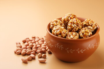 peanut chikki nut ball, a healthy snack