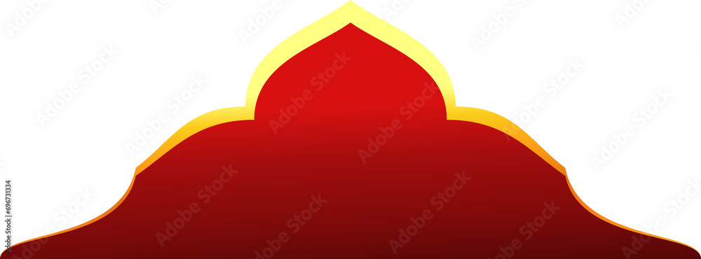 Wall mural Red gold footer. Footer design element