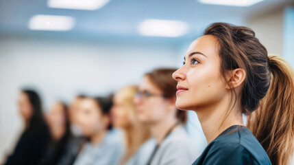 Young Healthcare Professional Focused in Seminar
