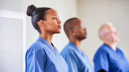 Fototapeta premium Diverse Medical Staff in Profile: Committed Healthcare Workers