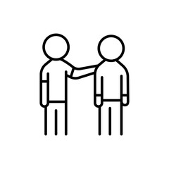 Give support outline icons, minimalist vector illustration ,simple transparent graphic element .Isolated on white background