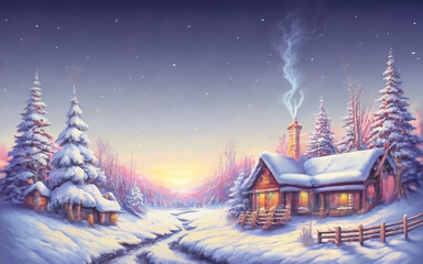 Fototapeta premium Winter Background Modern 3D Wallpaper