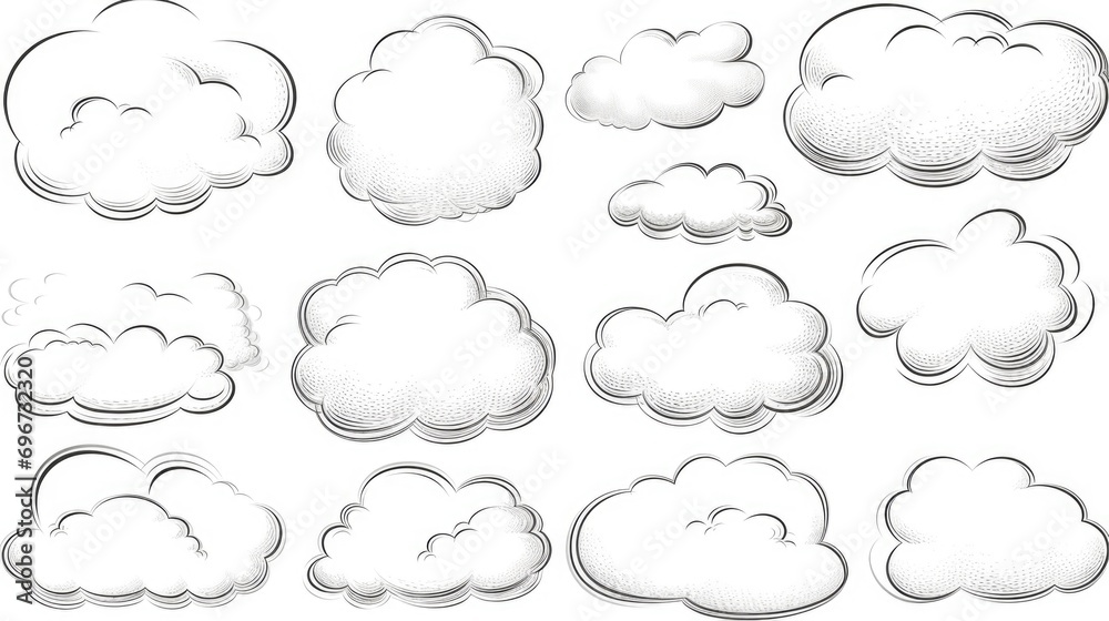 Poster Various types of speech bubbles in one image. Great for adding dialogue or text to your designs