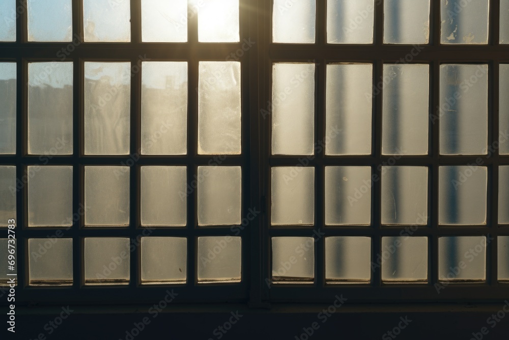 Poster Sunlight shining through a window in a building. Suitable for architectural and interior design concepts
