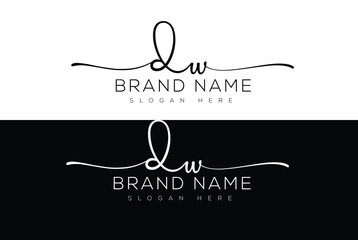 Dw handwritten signature logo design 