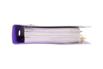 Office folder with documents and yellow bookmarks. Transparent background. PNG