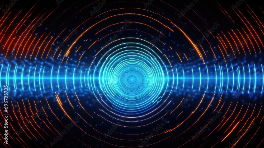 Poster A captivating image featuring a mesmerizing blue and red spiral. This image can be used for various creative projects