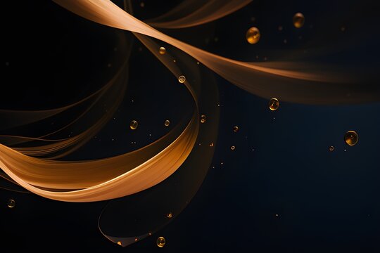 abstract background with orange stars and flying ribbons
