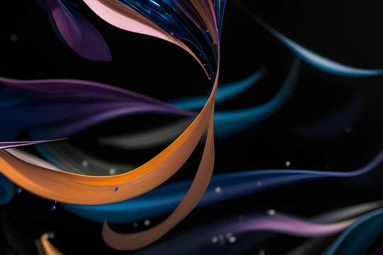 abstract background with floating ribbons