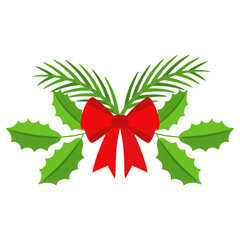 Christmas wreath design element. Winter holiday decoration.