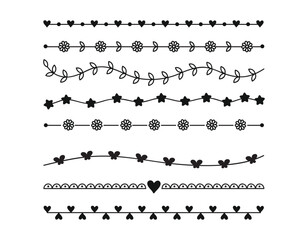 Obraz premium Hand drawn doodle line borders. Elements