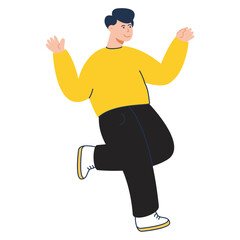 vector pose of person in yellow clothes.beauty