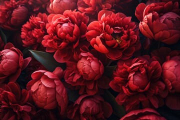 A close up view of a bunch of red flowers. Perfect for adding a pop of color to any project