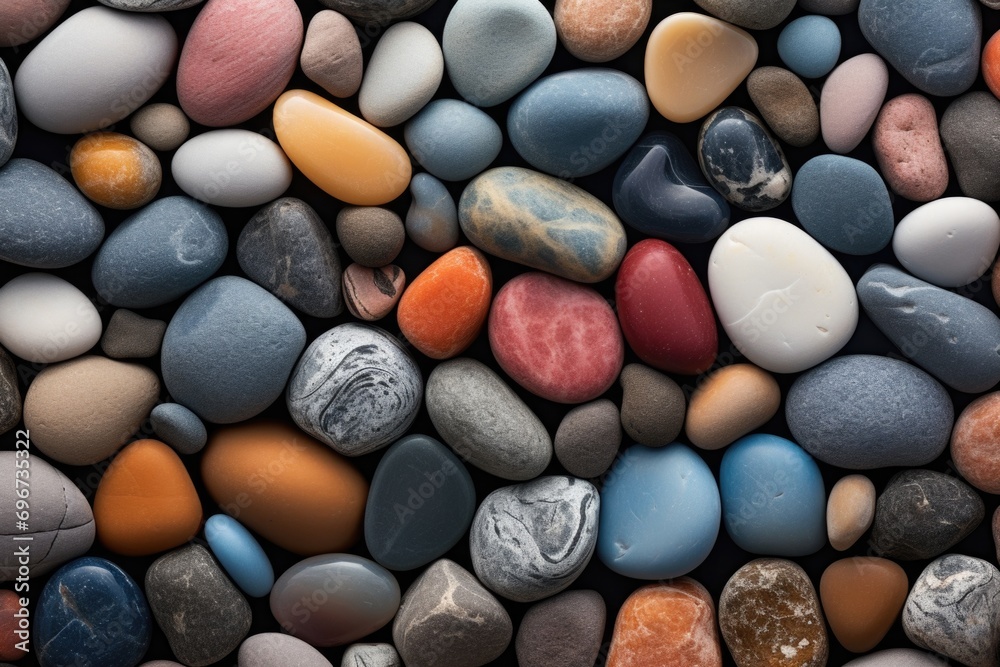 Poster A close-up photograph showcasing a bunch of rocks. This image can be used in various projects and designs