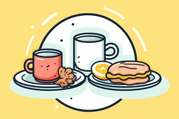 A simple yet satisfying meal with a plate of food and a cup of coffee. Perfect for food and beverage related projects