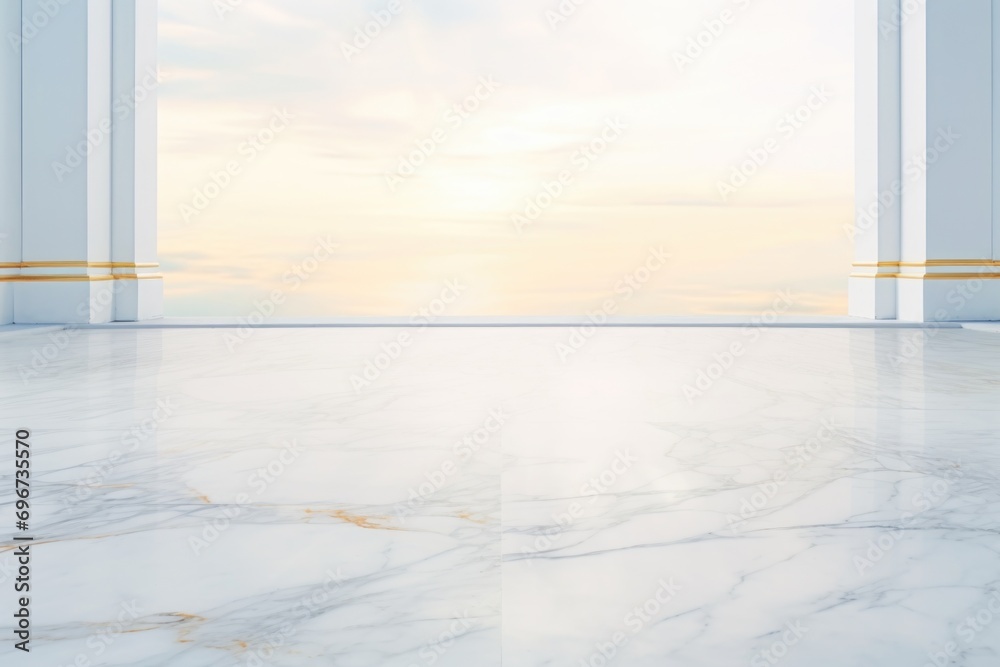 Poster an empty room with a view of the sky. suitable for real estate or interior design concepts