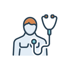 Color illustration icon for body check 