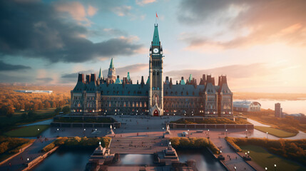 Canadian Parliament Building in Ottawa - obrazy, fototapety, plakaty