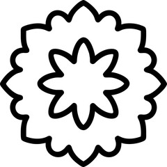 beautiful flower outline isolated in white and black colors