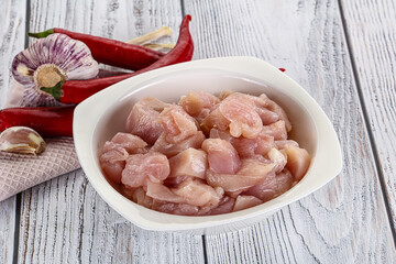 Raw uncooked chicken breast fillet