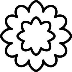 beautiful flower outline isolated in white and black colors