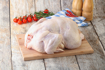 Whole raw chicken for cooking