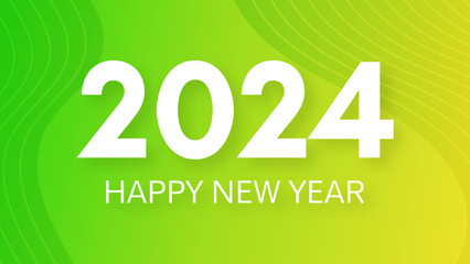 2024 Happy New Year on colorful background
