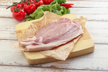 Raw pork steak for grill