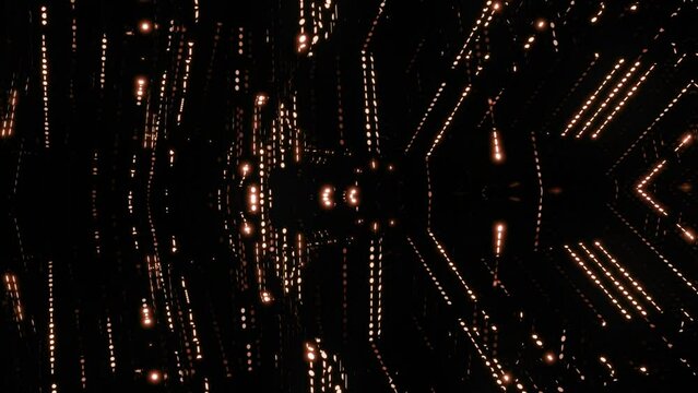 synchrone animierte Datentransfer-Matrix, &Uuml;bertragung, Security, Internet, SSL, Verschl&uuml;sselung, Sicherheit, DSGVO, Internetleitung, Glasfaser, FTTH, Server, goldgelb, orange, braun, Backup, bin&auml;r