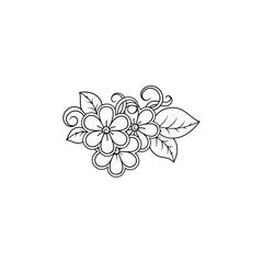 flower coloring with outline outline