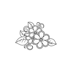 flower coloring with outline outline