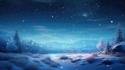Obraz na płótnie Canvas Beautiful Magical Winter Solstice Scene Background created with Generative AI Technology